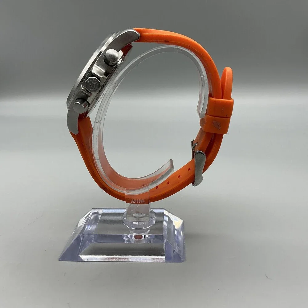 Wenger Terragraph Dual-Time Alarm Model 72750 Watch 39mm Orange Chronograph